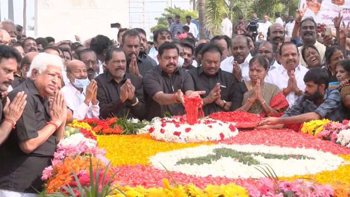 On the occasion of former Chief Minister MGR's memorial day, Chennai Marina...